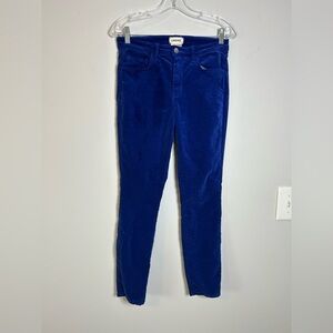 L'AGENCE Margot high rise Skinny jeans in Deep Blue velvet size 27